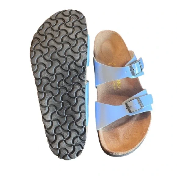 Birkenstock Sydney Luxe Buckle Sandals Patent Baby Blue Size 40 VGUC - Picture 5 of 5